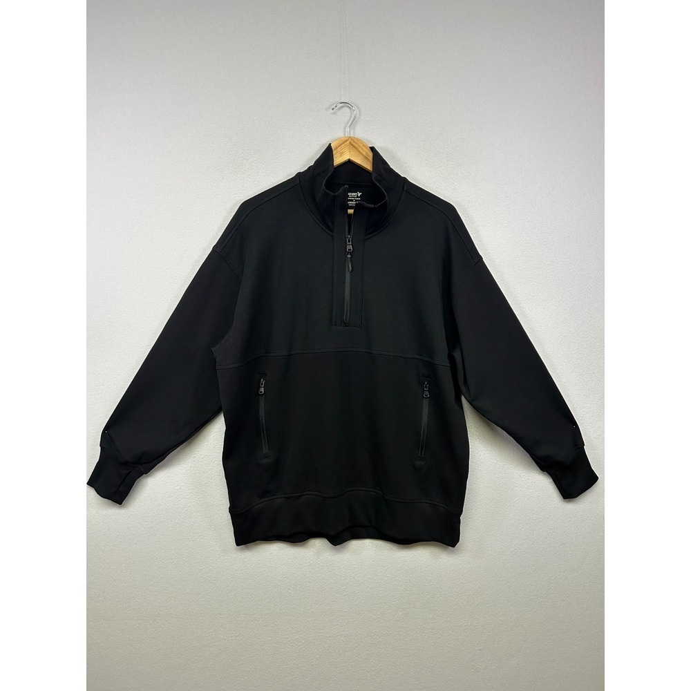 Athleisure Old Navy Active Mens M Black Dynamic Fleece Quarter Zip Pullover